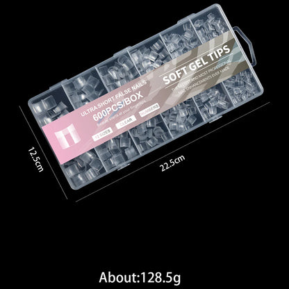 XS Square Soft Gel Tips For Toenails&Nails Half Cover Press On Acrylic Nails Extra Short False Nails For Small Nail Bed