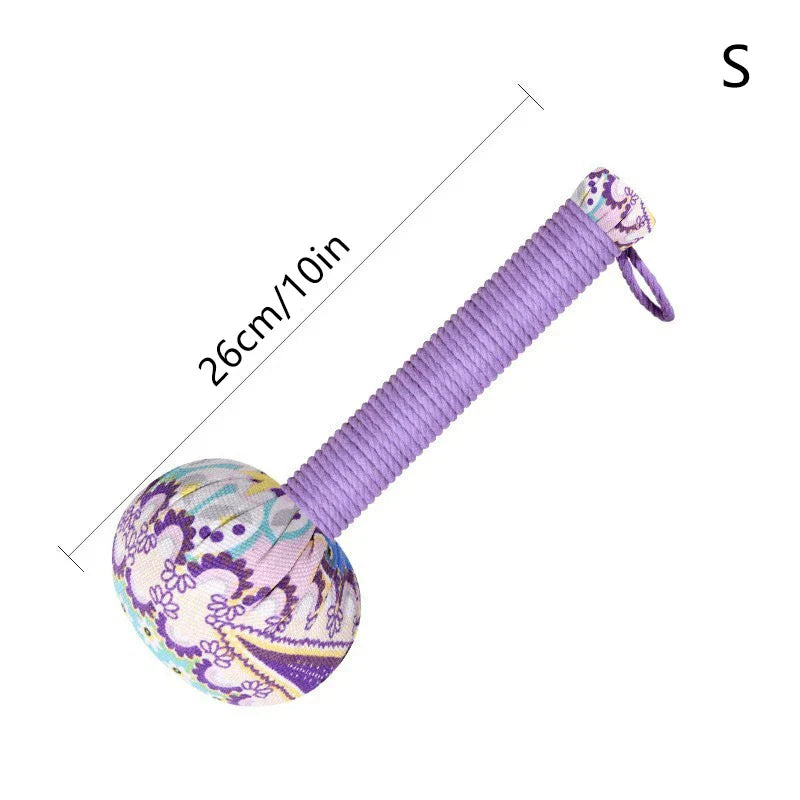 26/33cm Long-Handled Wormwood Massage Hammer For Lymphatic Drainage - Manual Full Body & Back Relief, Stress Reduction