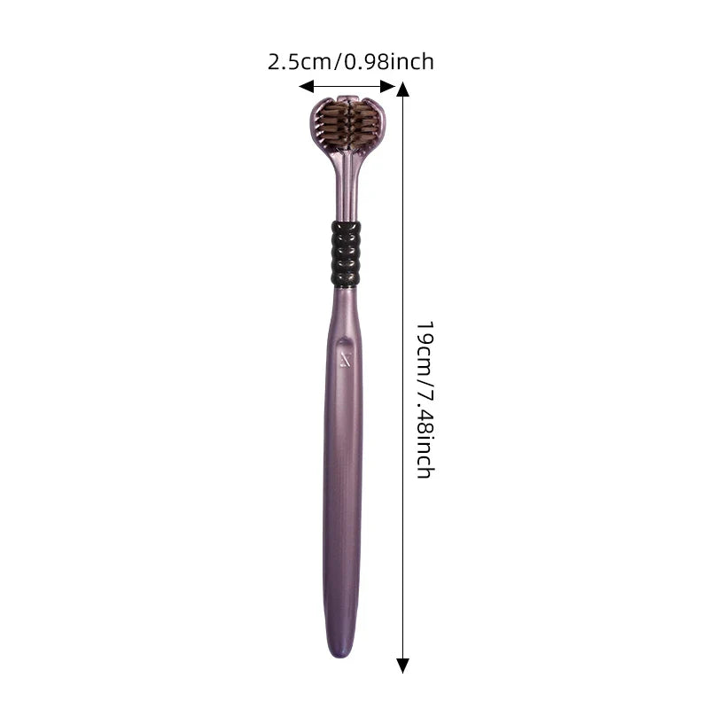 2/4/6pcs Adult Toothbrushes 3 Sided Soft Bristles Tongue Scraper Deep Cleaning Health Oral Care Family Couple Travel Tooth Brush