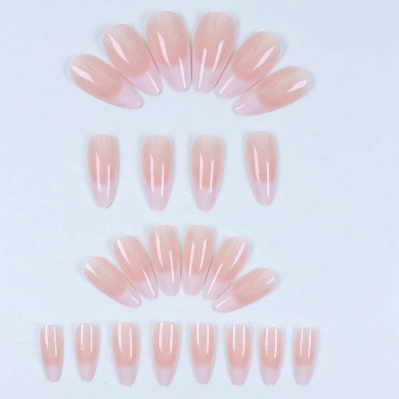 24PCS yellow gradient almond fake nails, delicate and gorgeous, simple and elegant, stylish and generous, suitable for fashion g