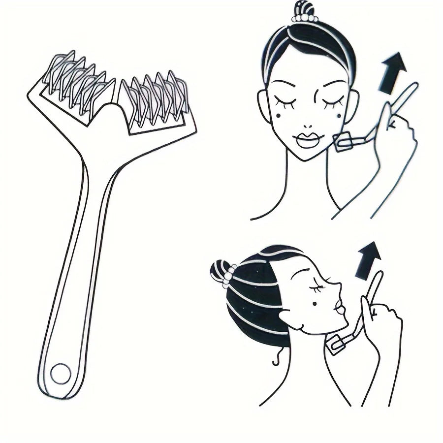 1pc Portable Double Roller Facial Massager for Lifting and Relaxing Muscles, Cheeks & Jawline Slimming Face Massage Tool