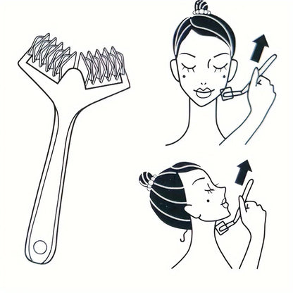 1pc Portable Double Roller Facial Massager for Lifting and Relaxing Muscles, Cheeks & Jawline Slimming Face Massage Tool