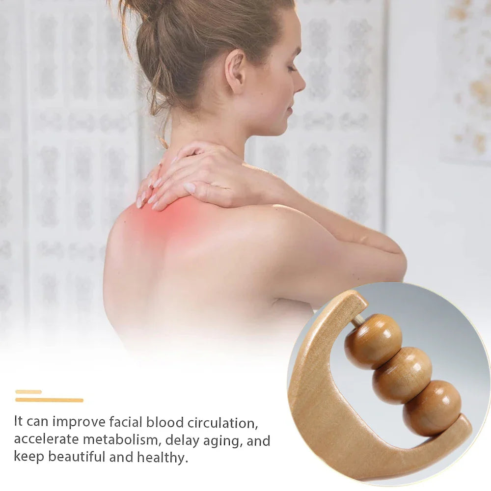 1Pcs Wooden Massage Roller,Multi-Functional Roller for Cellulite Reduction,Muscle Tension,Supports Skin Health,Full Body Roller