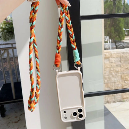 Crossbody Cord Rope Lanyard Necklace Case For iPhone 17 16 14 11 12 13 15 Pro Max Plus Air XS XR Shockproof Soft Silicone Cover