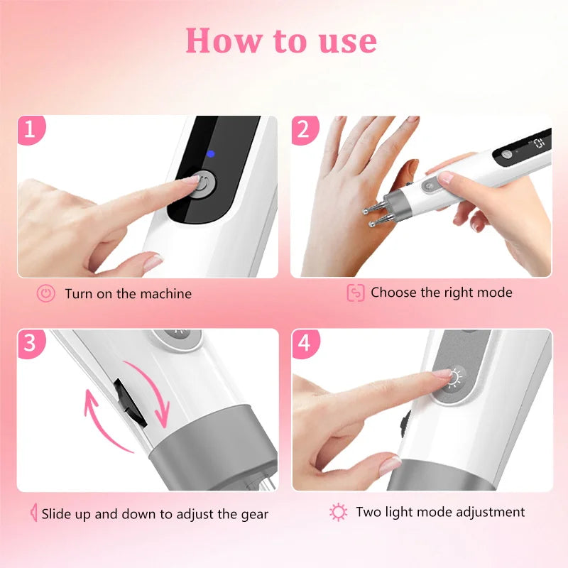 Multifunctional Electric Double-head Massage Pen Intelligent Meridian Pen Type-C Fast Charging 10 Gears Adjustment for Neck Back