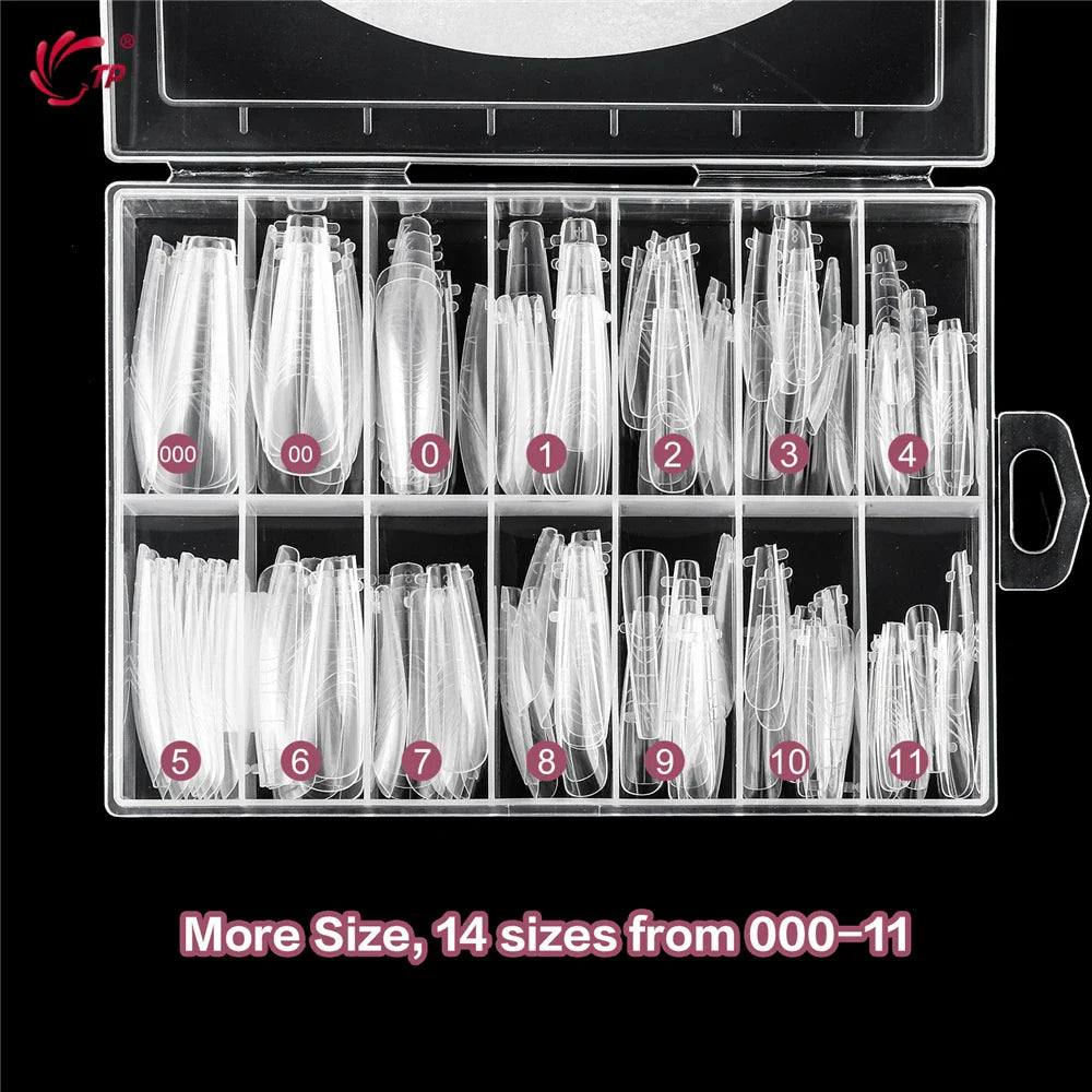 TP 140pcs/box New Nail Dual Forms Acrylic Nails Top Forms for Extension Quick Building UV Gel Molds Full Cover Nail Upper Forms