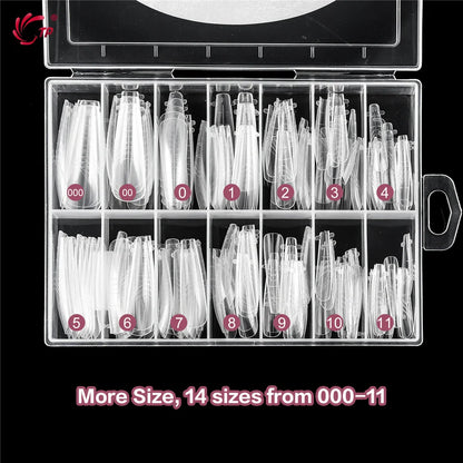TP 140pcs/box New Nail Dual Forms Acrylic Nails Top Forms for Extension Quick Building UV Gel Molds Full Cover Nail Upper Forms