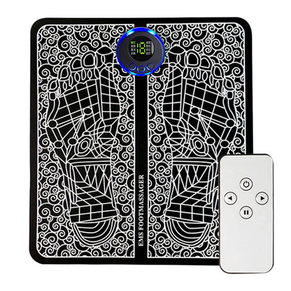 EMS Foot Booster Foot Circulation Massager 8 Modes USB Rechargeable Leg Muscle Stimulator Remote Control for Relax Feet and Legs