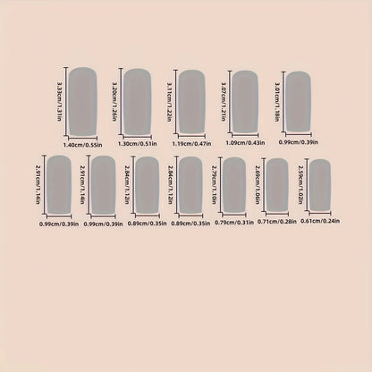 24pcs Glittering Blue & Purple Ombre Christmas Press-On Nails with Snowflake & Snowman Design - Medium Length Glossy False Nails