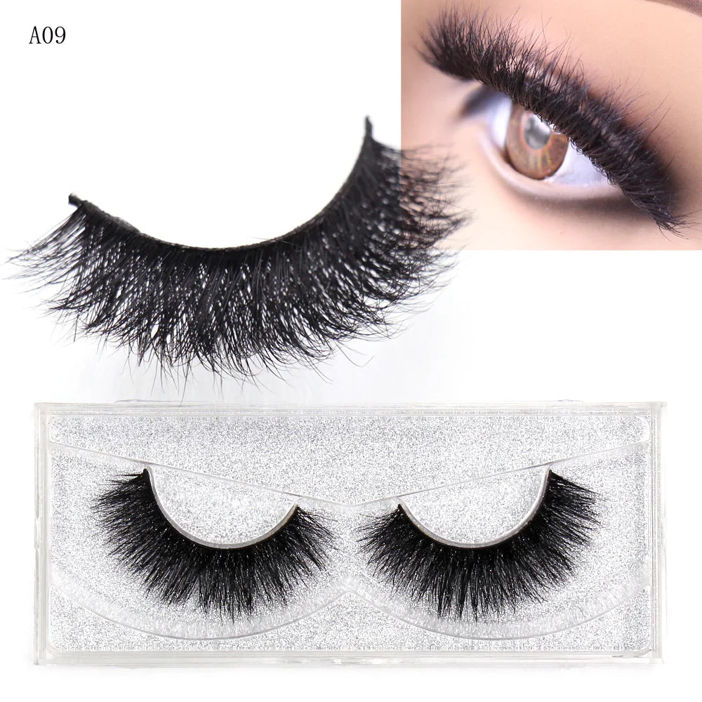 LEHUAMAO 3D Mink Eyelash Fluffy Cross Thick Natural Fake Eyelashes Lashes Dramatic Makeup Eye Lashes Handmade False Eyelash