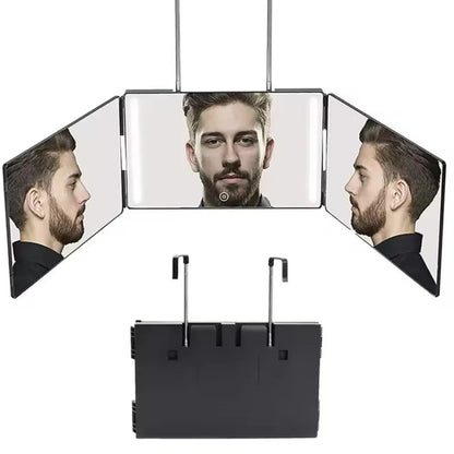 LED Mirror Trifold Self Haircut Mirror With Light Adjustable Height 3 Way Self Haircut Mirror Hd Glass 3 Way Mirror LED Lights