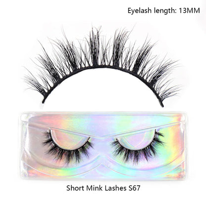 LEHUAMAO Makeup Mink Lashes 3D Short Mink Eyelashes Natural False Eyelashes Fluffy Mink Lashes Extension 12mm-15mm Eyelashes