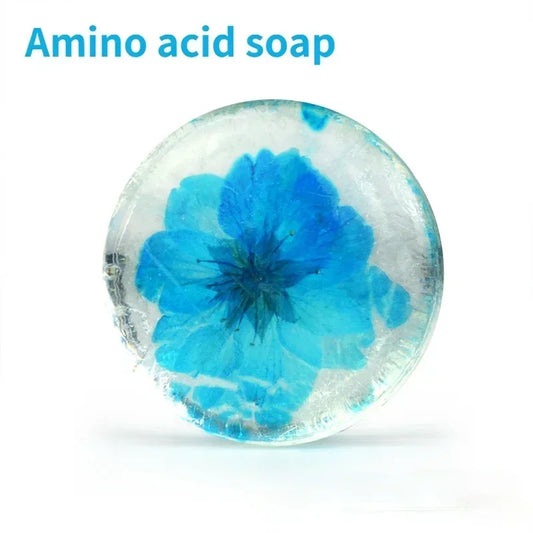 100g Transparent Handmade Soap with Real Fresh Flower Amino Acid Infused Creative Floral Handmade Bar Soap