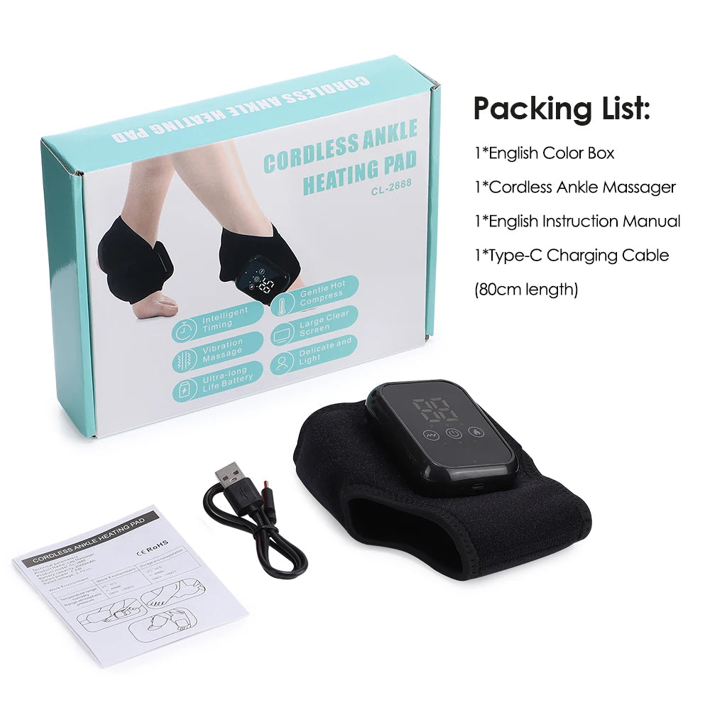 Heat Foot Massager Hot Compresses Vibration Massager Breathable Material USB Foot and Ankle Joint Hot Compress Protection ﻿