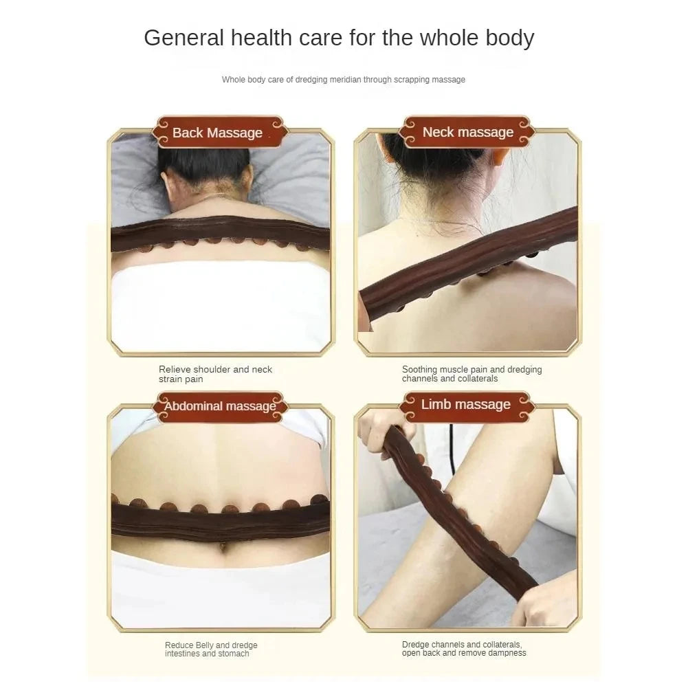 Wooden GuaSha Stick Beech Wood Therapy Back Shoulder Neck Waist Massage Tool Fat Burner Meridian Cellulite Scraper Body Slimming