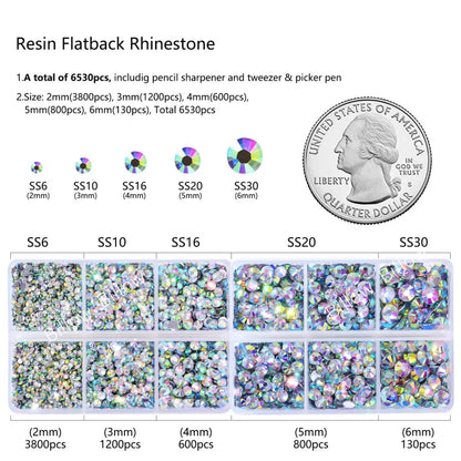 Mix Size Glitter Resin Non Hotfix Rhinestones Box стразы DIY Nails Crystals Strass Diamond for Nail Art vestidos 원피스 elbise Dres