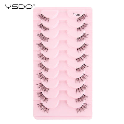 YSDO 3/10 Pairs Fox Eyelashes 3D Mink Natural Soft False Lashes Fluffy Soft eyelashes cat eye Extension Makeup Half Eyelashes