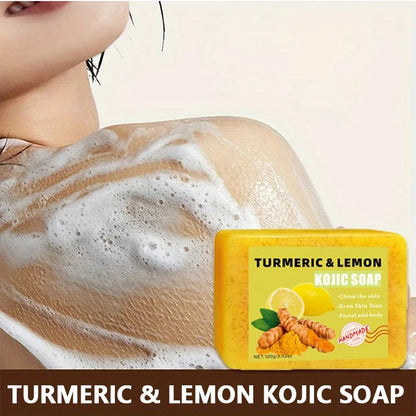 2PCS Turmeric Citric Acid Soap, Gentle Cleansing, Body Bath, Moisturizing, Moisturizing Skin, Suitable for All Skin Types, Unise