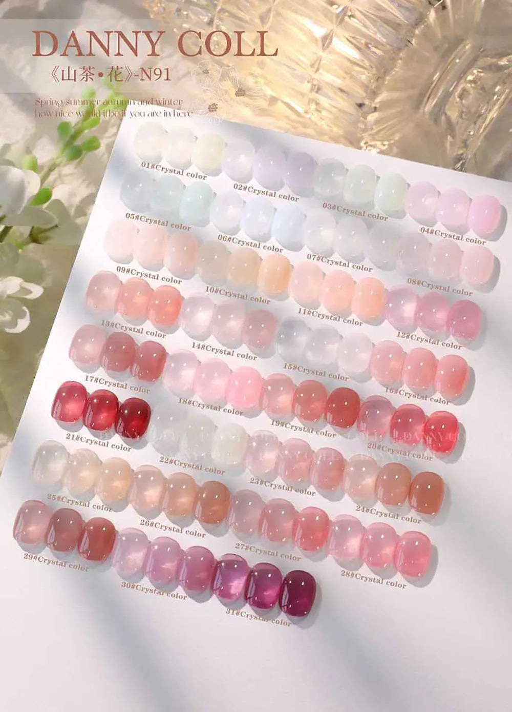 31pcs Tanslucent Jelly Nude Gel Nail Polish Set With Color Display Colorful Varnish Semi Permanent UV LED Nail Art Manicure Gel