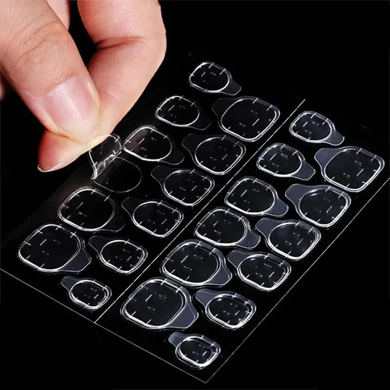 1/10/40/100sheets Nail Jelly glue Double Sided False Nail Art Adhesive Tape Glue Sticker Fake Nail Glue