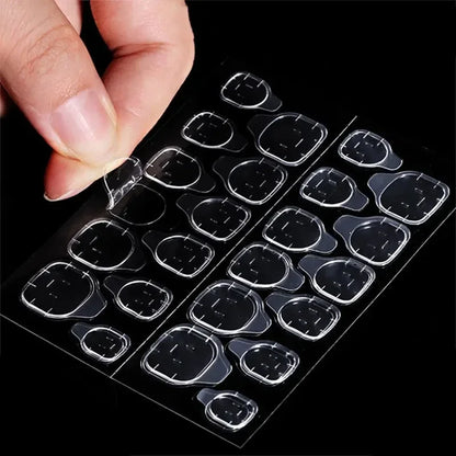 1/10/40/100sheets Nail Jelly glue Double Sided False Nail Art Adhesive Tape Glue Sticker Fake Nail Glue
