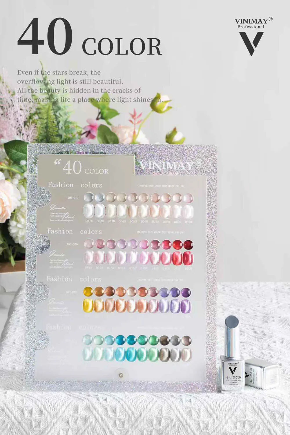 VINIMAY 40PCS Cat Eye Gel Polish Set With Color Swatch 9D Magnet Gel Soak Off Gelpolish Gel Varnish Collection Nail Gel Kit 15ML