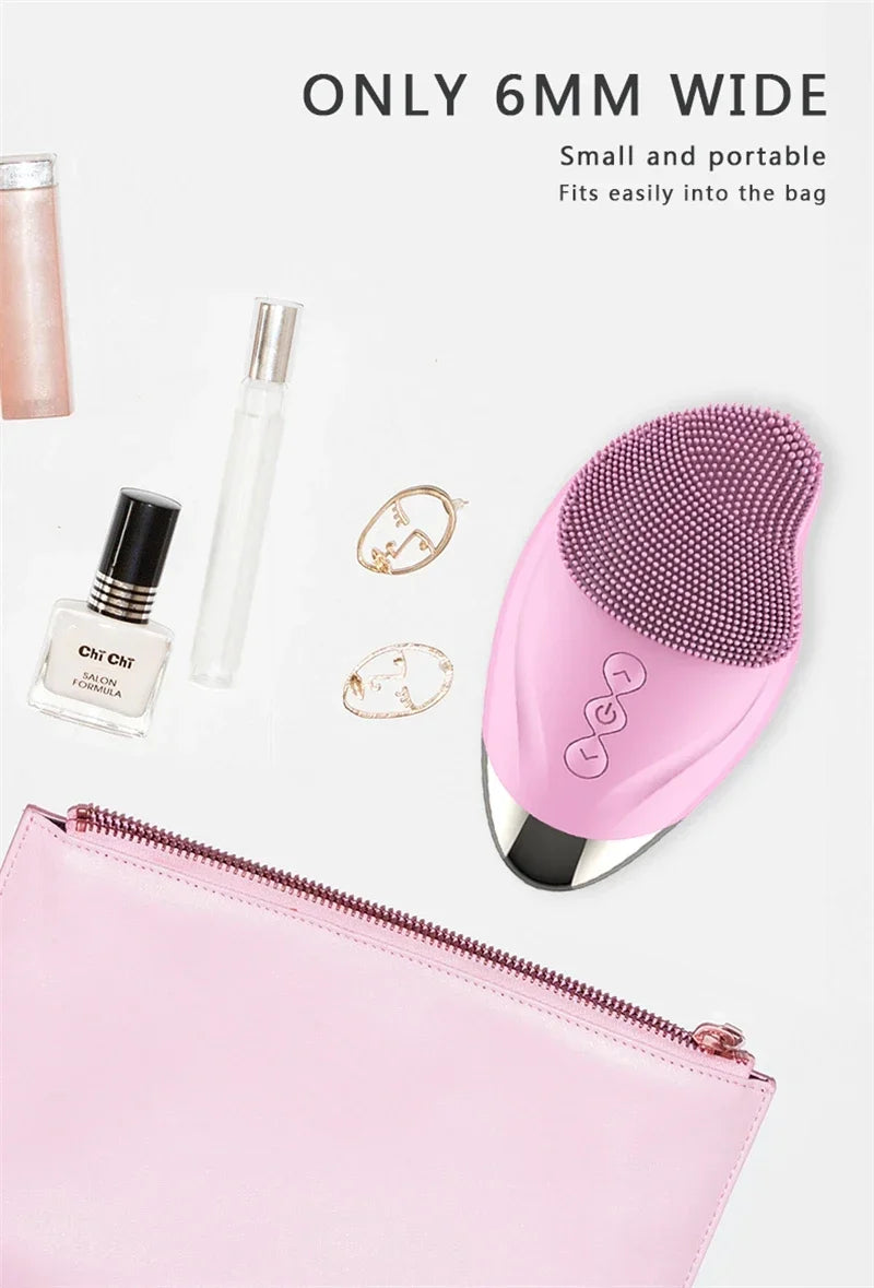 Rechargeable Silicone Facial Cleansing Brush Eye Massage Tool Face Cleaner Deep Cleaning Pore Skin Health Care Device Waterproof