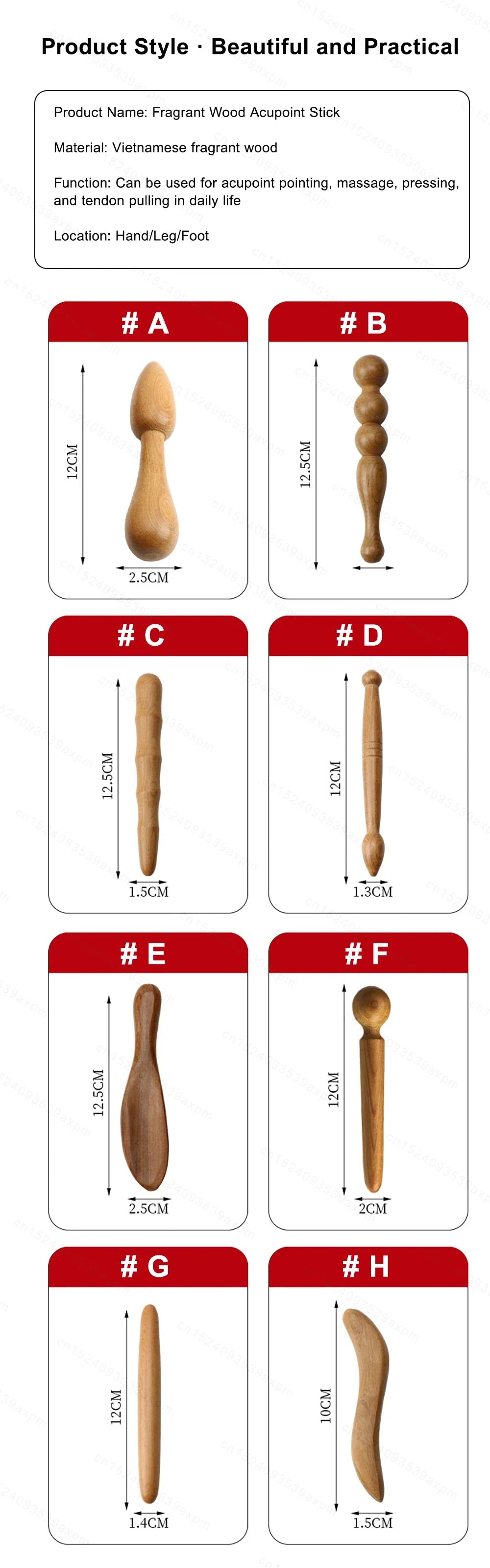 Natural Wooden Acupoint Stick Dial Stick Meridian Pen Massage Stick Body Meridian Stress Relief Foot Sole Acupoint Massage Tools