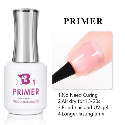 AWStorG15ml 2 IN 1 Crystal Top Coat Transparent Soak Off UV LED Nails Art Manicure Gel Nail Polish Varnishes Primer Function Gel