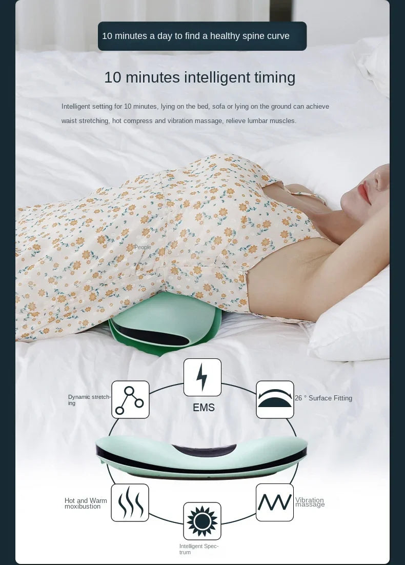 Curved Lumbar Spine Massager Intelligent Electric Hot Compress Soothing Lumbar Massage Instrument