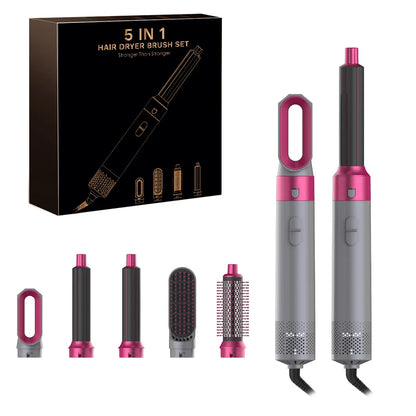 5 in 1 Hair Styler Powerful Fast Drying  Ionic Hair Dryer High Speed Hot Comb Brush Set Professional Hair straghtener