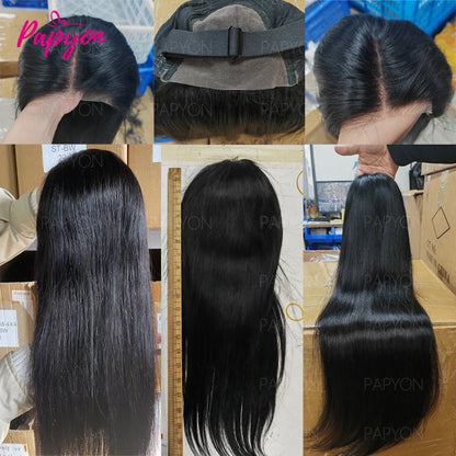 Straight 6x4 Glueless Wig 4x4 Human Hair Ready To Wear Preplucked Transparent Lace Closure Frontal Wigs For Women