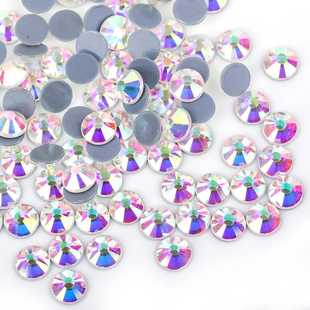 SS16 SS20 Glitter стразы Crystal Hotfix Rhinestones 1440pcs/pack Crystal AB Hot Fix Rhinestone for Apparel Wedding Dress E7021
