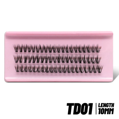 GROINNEYA Lashes Clusters Cat Eyelashes Wispy Individual Lashes Extensions Volume Fluffy Clusters Lashes DIY Eyelashes Makeup