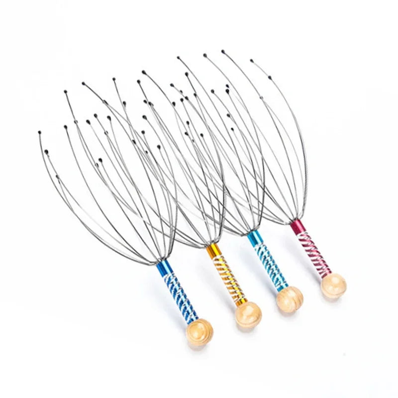 Head Massage with Stainless Steel Wire and Octopus Shaped Acupoints To Relax and Scratch The Scalp Hair Massager Head Gua Sha