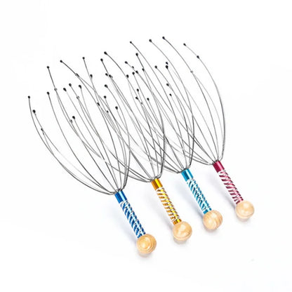 Head Massage with Stainless Steel Wire and Octopus Shaped Acupoints To Relax and Scratch The Scalp Hair Massager Head Gua Sha