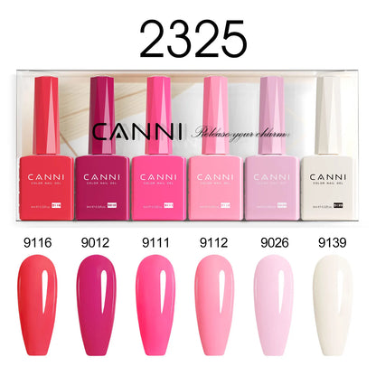 CANNI Nail Gel Polish Set HEMA TPO FREE Jelly Nude Color Rubber Base UV Construction Gel Semi Permanent Soak off UV LED Gel Nail