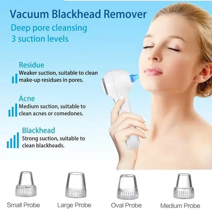 5 in 1 Electric Facial Cleansing Brush Blackhead Remover Vacuum With Rechargeable Face Spin Brush Facial Pore Deep Cleansing
