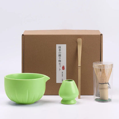4pcs/set Japanese Style Matcha Tea Set With Tool Rack, Including Bowl, Whisk, Spoon, Great Gift For Ceremony, Traditional Japane