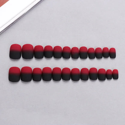 24PCS Shiny Pearl Wearable False Nails Short Square Fake Nail Simple Press on Nails Detachable Full Cover Nail Tips With Glue
