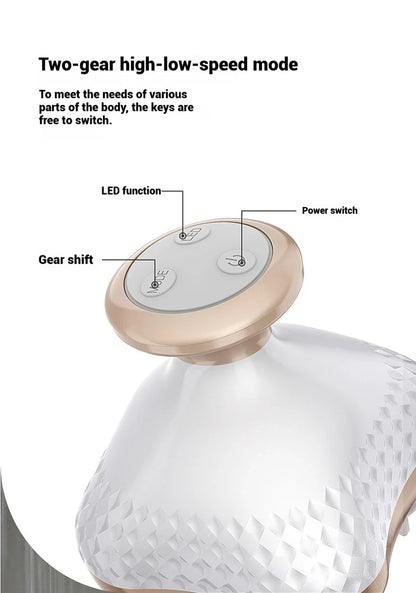 Electric Scalp Massager with 4 Alternative Tissue Kneading Nodes Idea Pressure Release Head Massager for Muscles Shoulder Calf