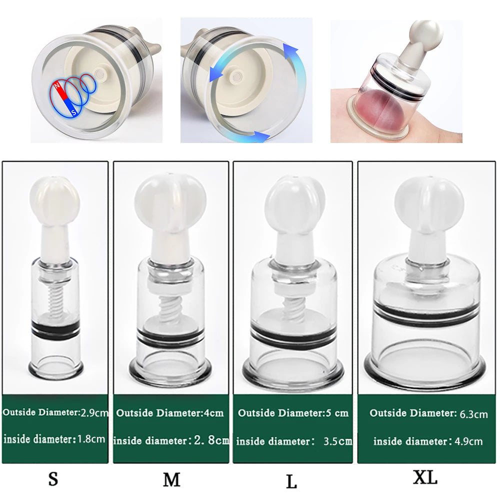 Manual Rotating Cupping Vacuum Cupping Massage Device Suction Cup Anti Cellulite Massager Cupping Nipple Enhancer Cupping Tool