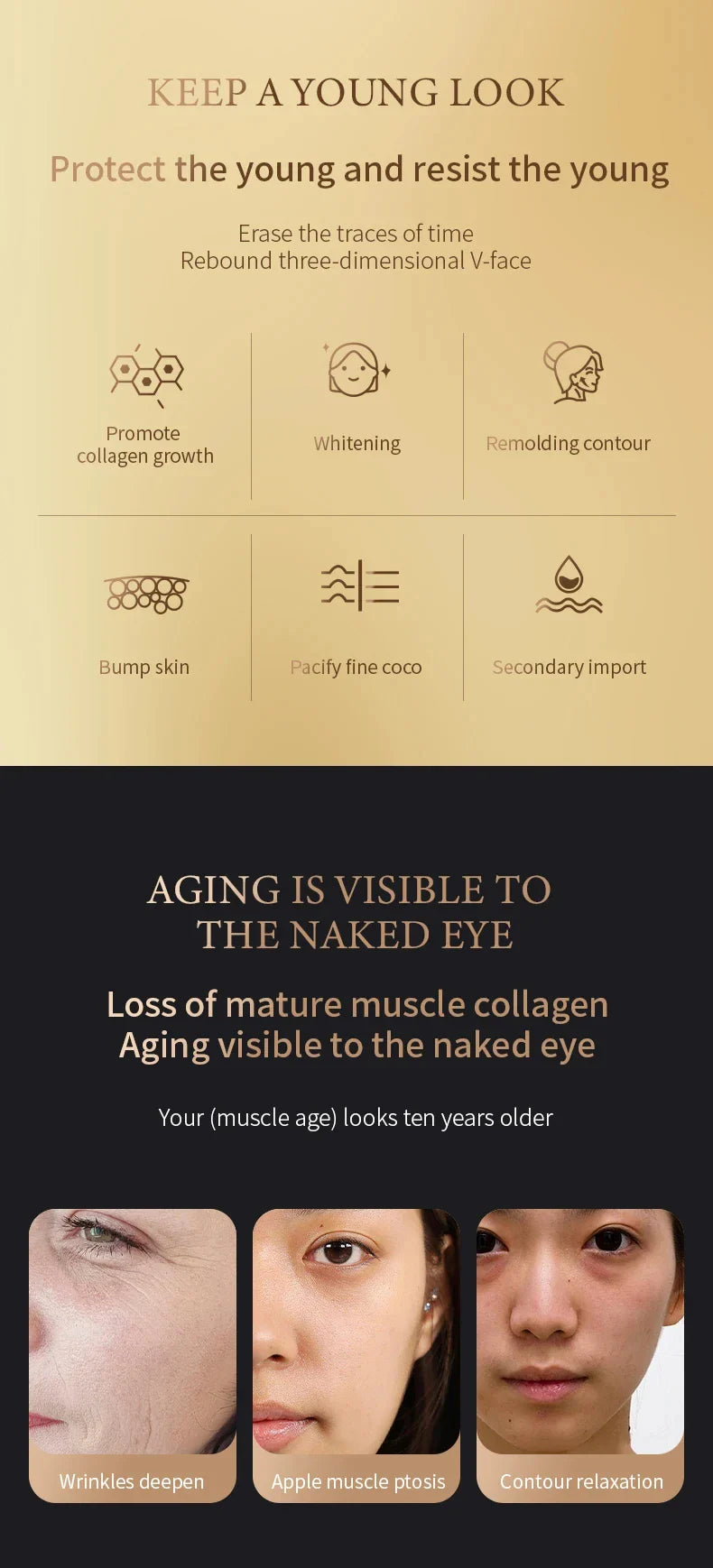 Radiofrequency facial tightening device - Skin tightening and lifting radiofrequency high-frequency facial care massage equipmen