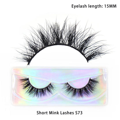 LEHUAMAO Makeup Mink Lashes 3D Short Mink Eyelashes Natural False Eyelashes Fluffy Mink Lashes Extension 12mm-15mm Eyelashes
