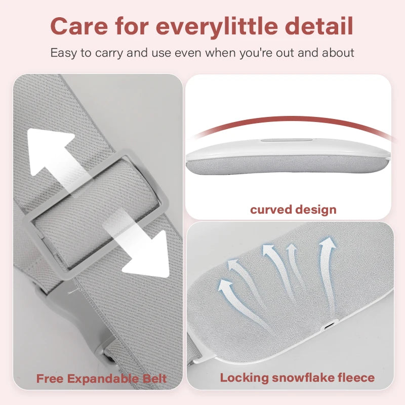 Electric Abdominal Massage Belt Uterus Warmth Hot Compress Vibration USB Charging for Women's Health Waist Warming Device