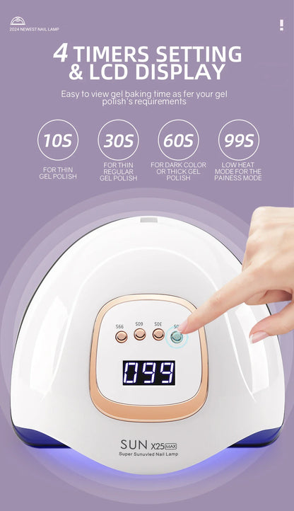 380W UV Nail Lamp 81 LEDs Nail Dryer Machine with LCD Screen Quick-drying Manicure Lamp for Curing All Nails Gel Nail Art Tools