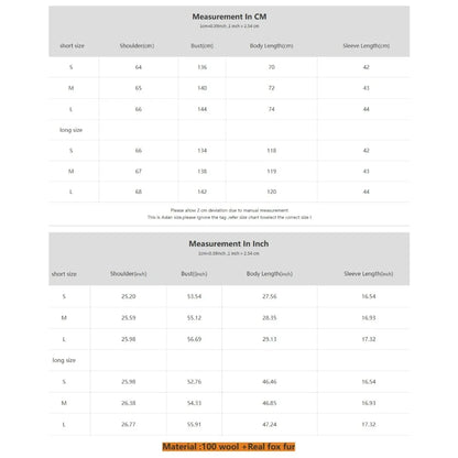 High End Double-sided Wool Strapping Real Wool Fur Coat Women's Removable Cuffs Fox Fur Temperament Cashmere Short Jacket