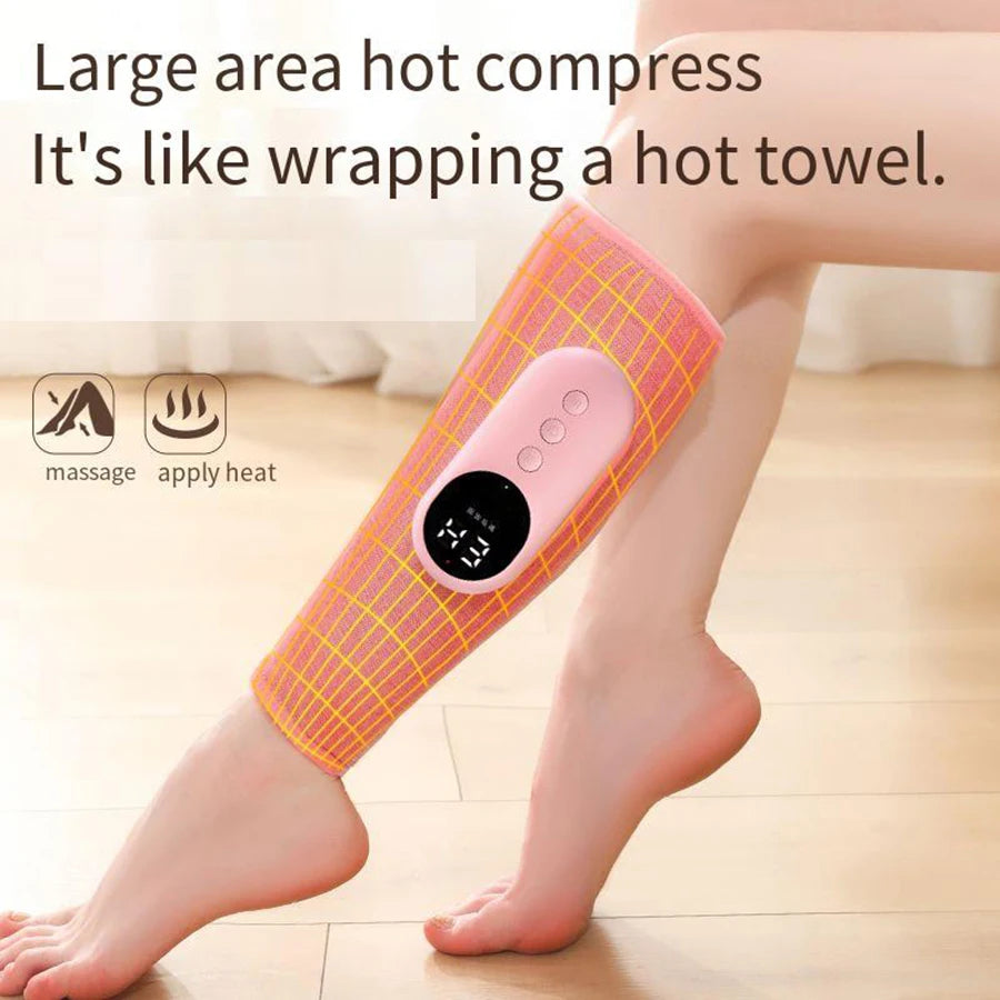 Wireless Smart Leg Massager TypeC Charging 360° Air Pressure Calf Hot Compress Massager 3 Mode Adjustable Relax Foot Calf Muscle