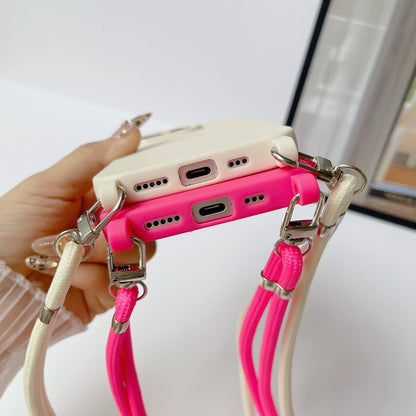 Lanyard with Adjustable Cord Rope Strap Case For iPhone 15 16 Pro Max 14 13 12 11 7 8 Plus X XS XR Soft Silicone Phone Cover