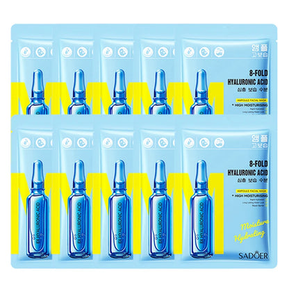 5/10pcs SADOER Nicotinamide Vitamin C Face Mask Hyaluronic Acid Moisturizing Hydrating Facial Masks Korean Cosmetics Skin Care